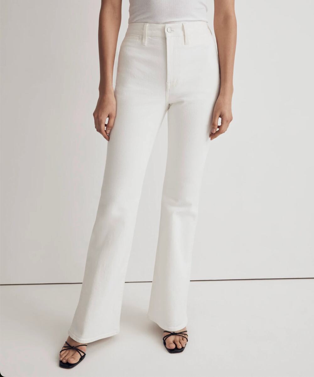 Madewell The Perfect Vintage Flare Denim Jean in Tile White NJ104 // 28